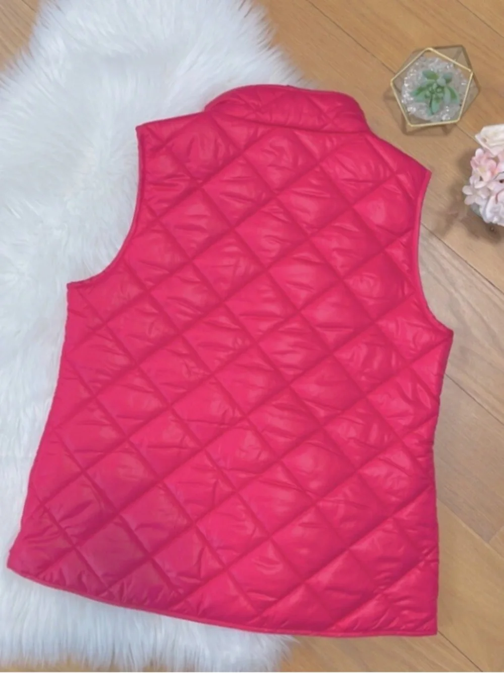 kate spade Quilted Hot Pink Sleeveless Vest XL